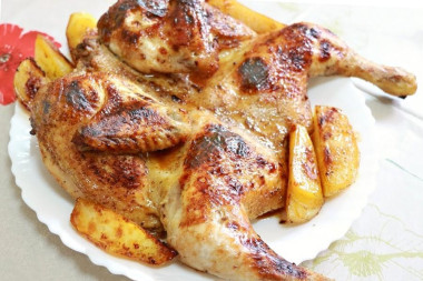 Цыпленок табака картошкой