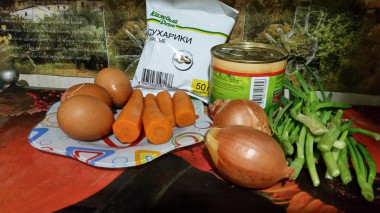 Рецепт - Салат простой с фасолью и яйцами - Шаг 1 - Подготовка продуктов.