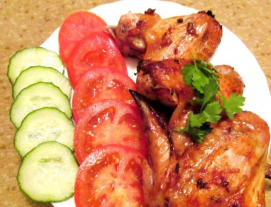 Куриные крылышки с медом и соевым соусом