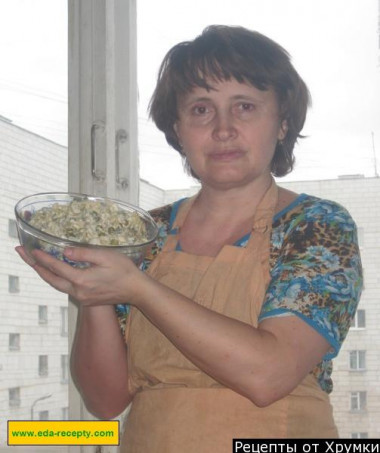 Салат Оливье с грудками солеными огурцами