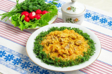 Кукурузная каша с мясом в мультиварке