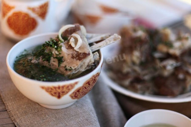 Суп с мясом барсука