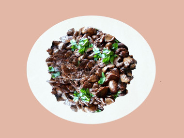 Куриные сердечки в мультиварке с печенью