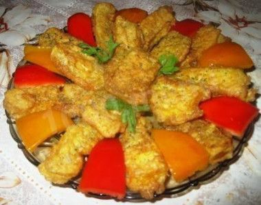 Тыква жареная в кляре на сковороде