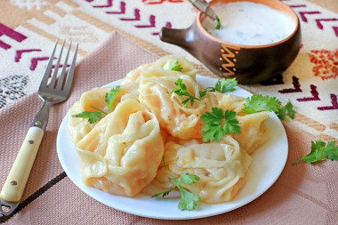 Манты с тыквой без мяса