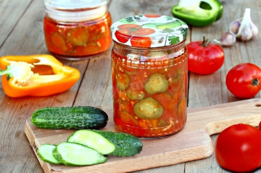 Лечо пальчики оближешь на зиму с огурцами и томатами