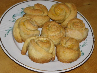 Булочки Розочки из теста с сахаром