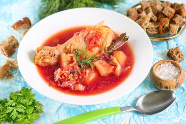 Борщ с курицей в мультиварке