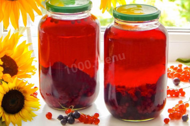 Компот из красной и черной смородины