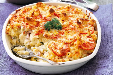 Запеченные макароны рожки