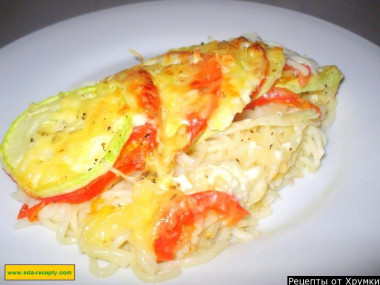 Запеканка из кабачков и макарон с сыром в духовке