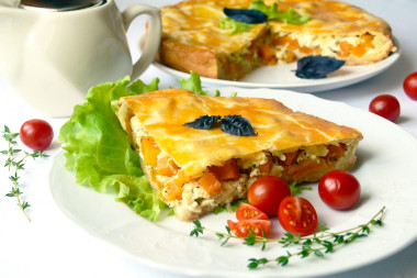 Закусочный пирог с брынзой и тыквой