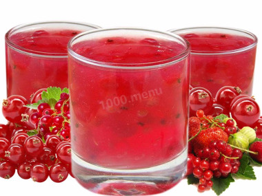 Кисель из замороженных ягод красной смородины