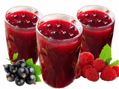 Кисель из замороженных ягод малины и черной смородины