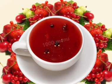 Кисель из замороженных ягод клюквы и черной смородины