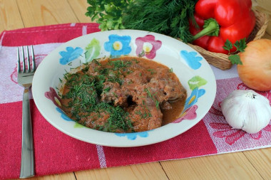 Мясо с подливкой в мультиварке