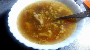 Суп с цветной капустой и жареным фаршем