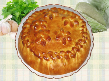 Кулебяка с квашеной капустой из кислого теста