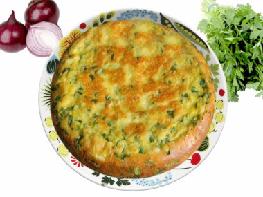 Пирог с луком и яйцом на кислом тесте