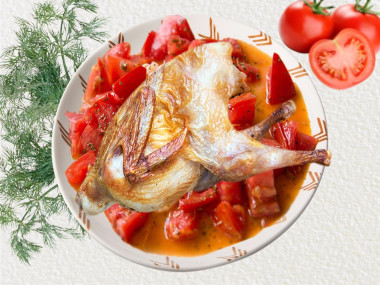 Куропатка тушеная с овощами