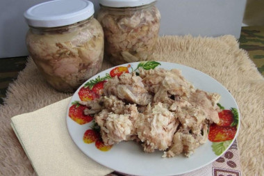 Тушенка из курицы в автоклаве