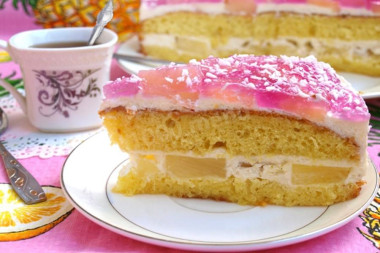 Торт с ананасами консервированными