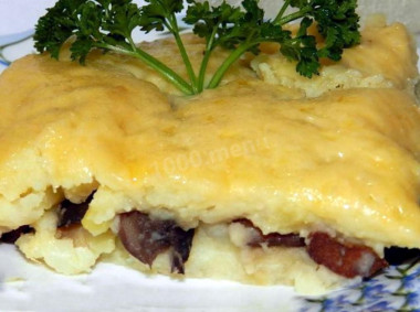 Картофельная запеканка с шампиньонами классическая