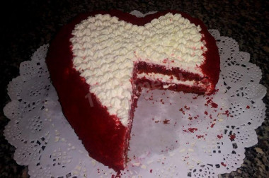 Торт-сердце Красный бархат