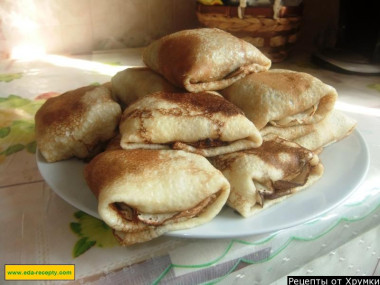Блины с курицей на молоке