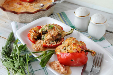 Перец фаршированный грибами