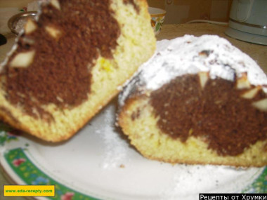 Кекс с яблоками и какао