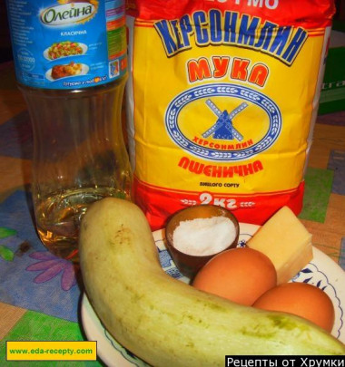 Рецепт - Оладушки кабачковые - Шаг 1 - Ингредиенты.