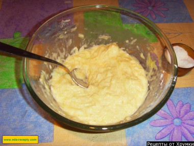 Рецепт - Оладушки кабачковые - Шаг 9 -  Добавляем к нашей массе.