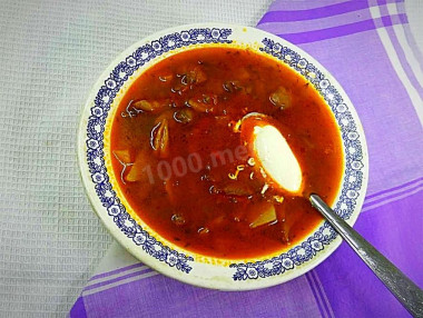 Суп с грибами и фасолью