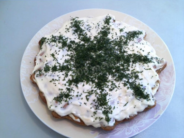 Мясной торт с сырным кремом