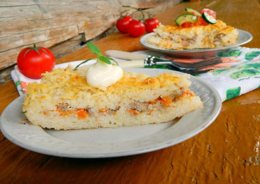 Рисовая запеканка с фаршем