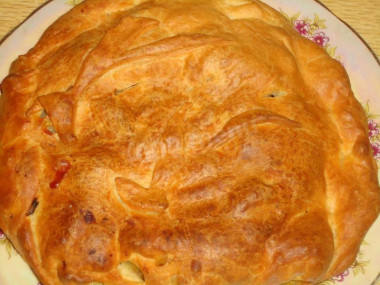 Пирог курино грибной слоеный