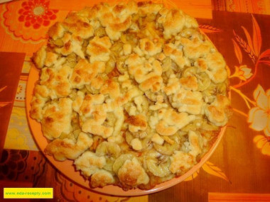 Тертый пирог с яблоками грушами бананами