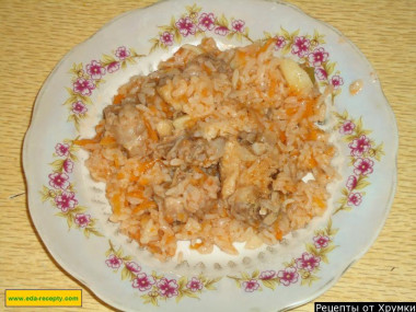 Каша рисовая с курицей на воде