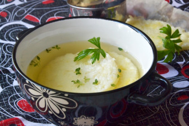 Говяжий бульон с запеченным рисом