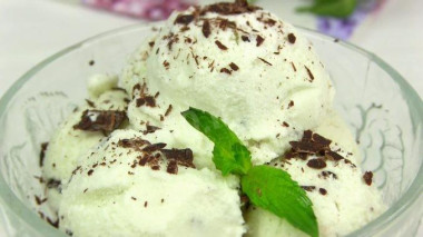 Мороженое с мятой и шоколадом