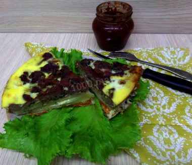 Картофельная запеканка с куриной печенью