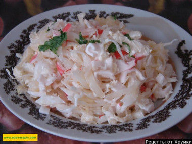 Салат ананас сельдерей капуста крабовые палочки