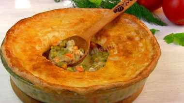 Американский пирог с курицей и овощами