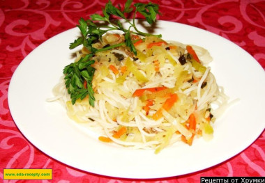 Китайский салат с фунчозой капуста с болгарским перцем