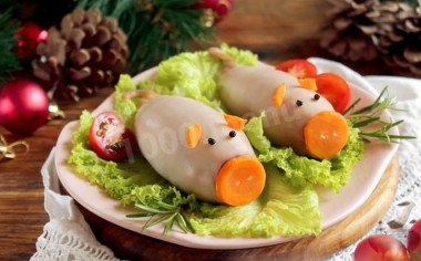 Фаршированные кальмары в год Свиньи-Кабана