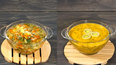 Овощной суп на рыбном бульоне заправочный
