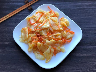 Капуста с шафраном маринованная по корейски