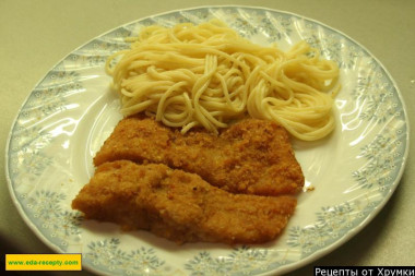 Морской язык с крекерами в духовке