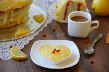 Лимонный заварной крем для торта